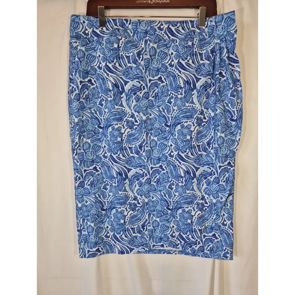 RipSkirt Hawaii Length 3 Wrap Skirt Large Happy Blues New w/Tags